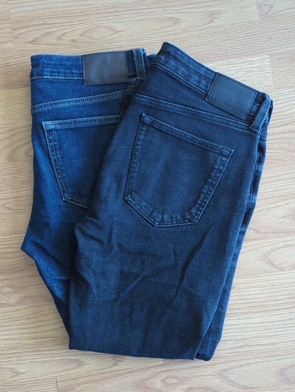 Denver Hayes Men's Navy and Dark Indigo Slim Jeans